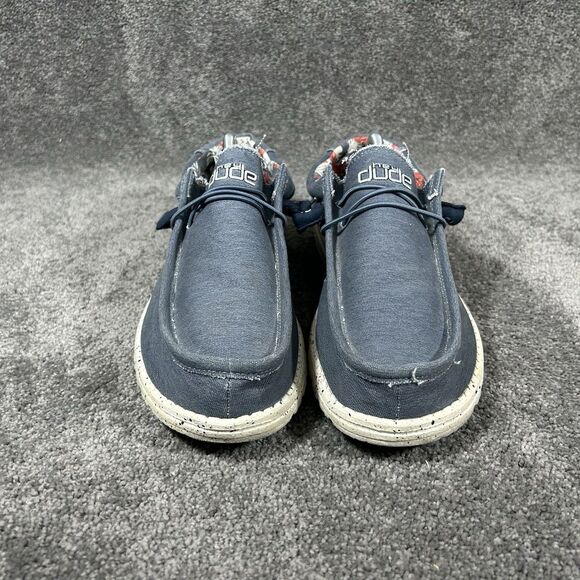 Hey Dude Wally Stretch Men’s Sz 12 Blue Lightweight Slip On Casual Loafer Shoes - Picture 3 of 12